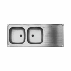 سینک روکار استیل البرز 2 لگن 120 در 50 ورق 0.5