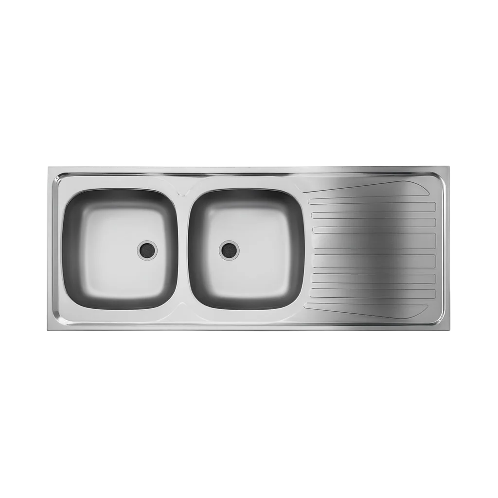 سینک روکار استیل البرز 2 لگن 120 در 50 ورق 0.5