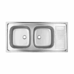 سینک روکار استیل البرز 100 در 50 2 لگن